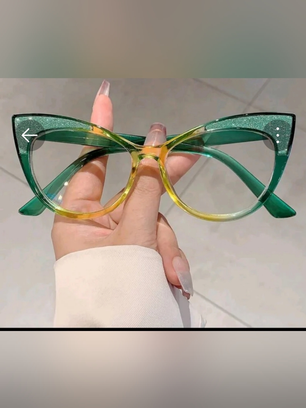 Green and Yellow Ombre Cat Acetate Eyeglass Frames